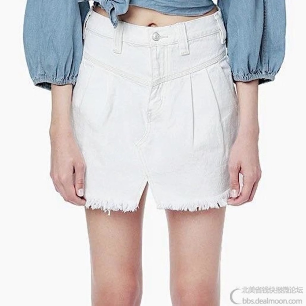 BNWT free people white denim skirt